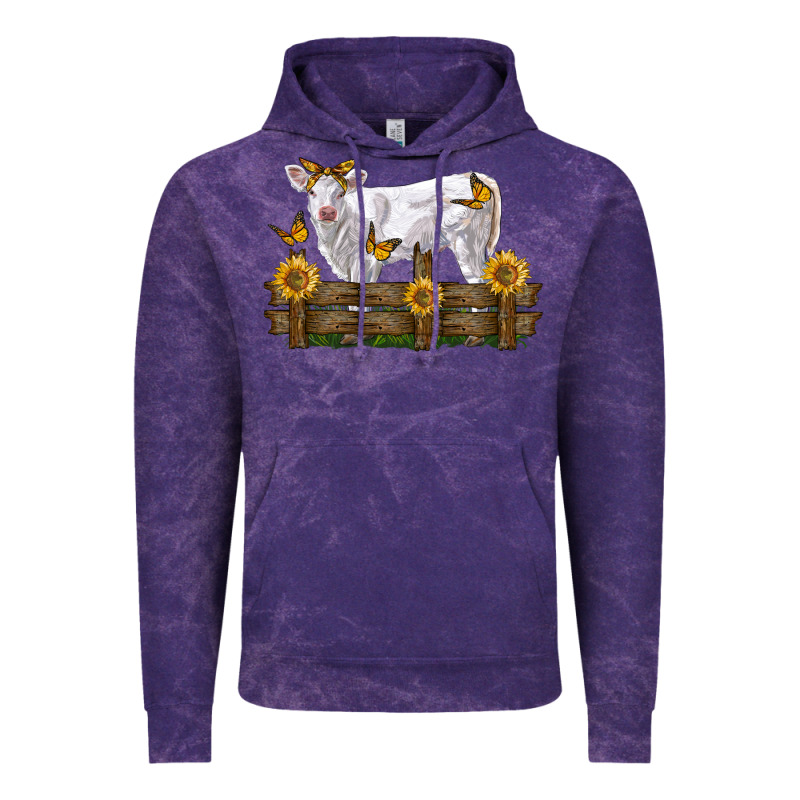 Charolais Calf With Sunflowers Vintage Hoodie by LillyAllenDesigns | Teevron