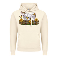 Vintage Artic charolais calf with sunflowers Vintage Hoodie - LillyAllenDesigns