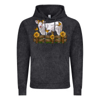 Vintage Black charolais calf with sunflowers Vintage Hoodie - LillyAllenDesigns