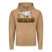Vintage Camel charolais calf with sunflowers Vintage Hoodie - LillyAllenDesigns