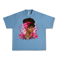 Pebble Blue breast cancer afro woman Urban Heavy Tee - Artiststas