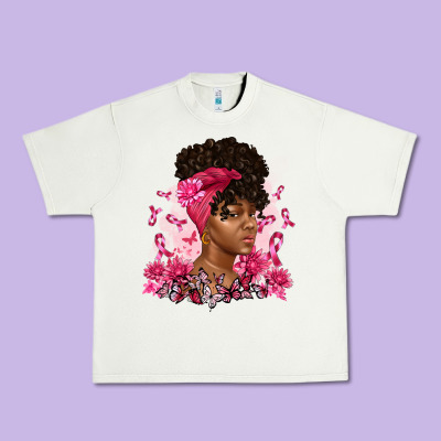Breast Cancer Afro Woman Urban Heavy Tee Designed By Artiststas