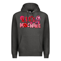 Charcoal Heather Kiss machine Valentine's Day Premium Hoodie - FaDigitalArtStudio
