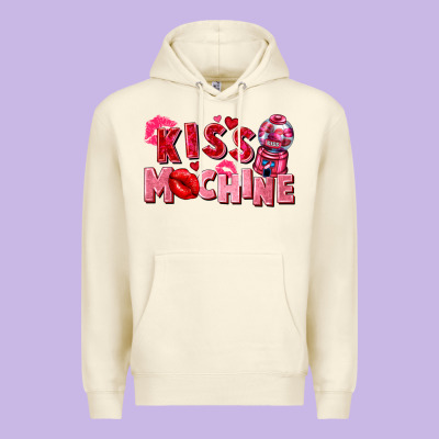 Kiss Machine Valentine's Day Premium Hoodie Designed By Fadigitalartstudio