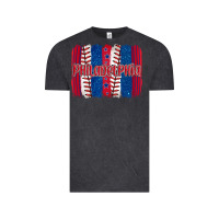 Vintage Black philadelphia baseball team spirit brushstrokes Vintage Tee - Artiststas
