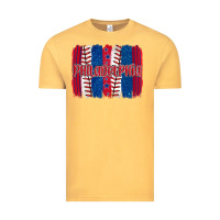 Vintage Mustard philadelphia baseball team spirit brushstrokes Vintage Tee - Artiststas
