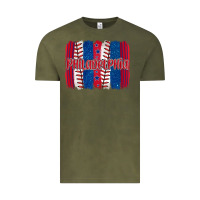 Vintage Olive philadelphia baseball team spirit brushstrokes Vintage Tee - Artiststas