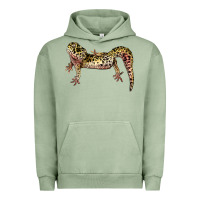 Pigment Oil Green Gecko Lizard Illustrations Urban Hoodie - LillyAllenDesigns