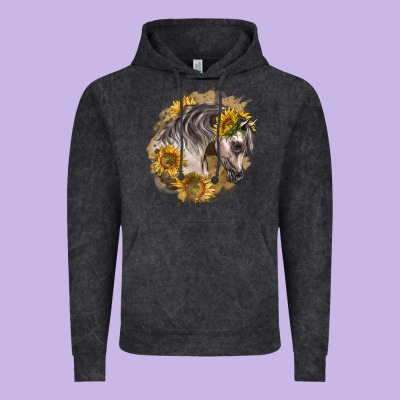 Arabian Horse With Sunflowers Vintage Hoodie Designed By Lillyallendesigns