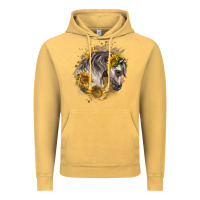 Vintage Mustard arabian horse with sunflowers Vintage Hoodie - LillyAllenDesigns