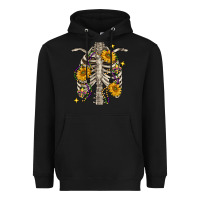 Black mardi gras chest sunflowers skeleton Heavyweight Hoodie - FaDigitalArtStudio