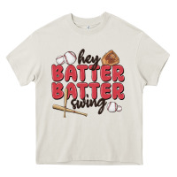 Cream hey batter batter swing Heavy Core Tee - MaliasSmallBusiness
