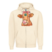Sandshell Cow  Turquoise Zipper Hoodie - CowCowDesign