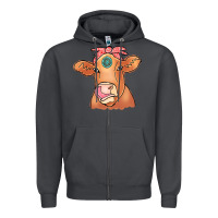 Smoke Cow  Turquoise Zipper Hoodie - CowCowDesign