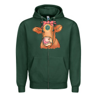 Sports Green Cow  Turquoise Zipper Hoodie - CowCowDesign
