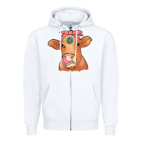 Cow  Turquoise Zipper Hoodie | Teevron