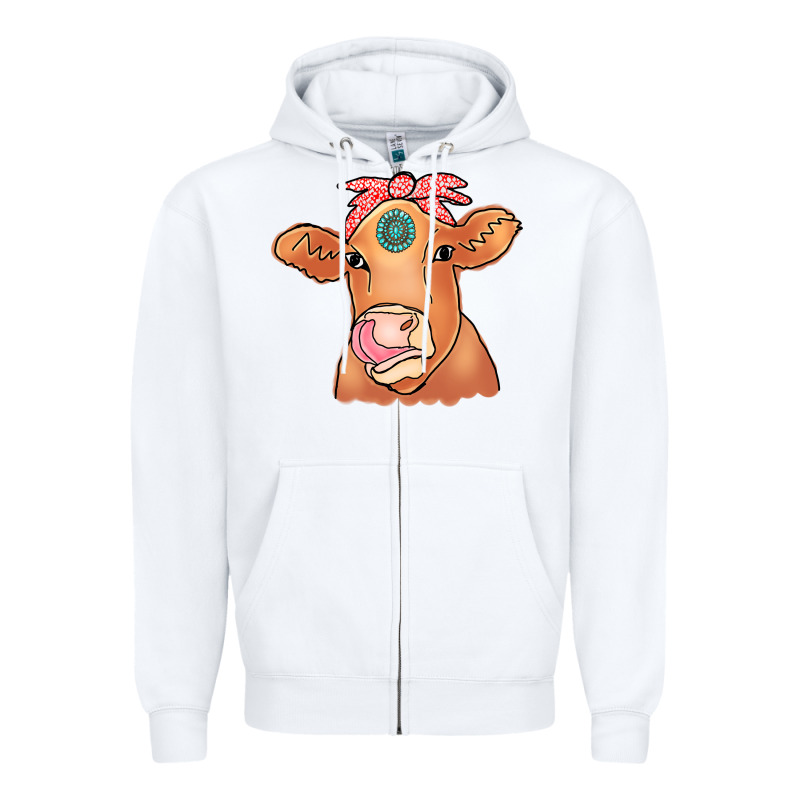 Cow  Turquoise Zipper Hoodie by CowCowDesign | Teevron