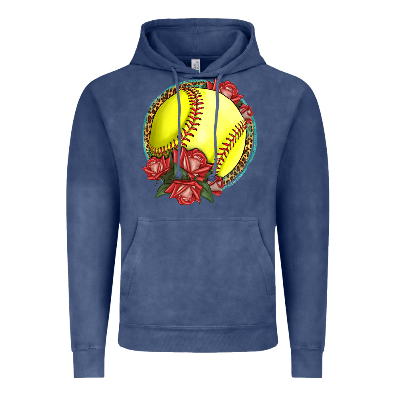 Western Softball With Roses Vintage Hoodie by LillyAllenDesigns | Teevron