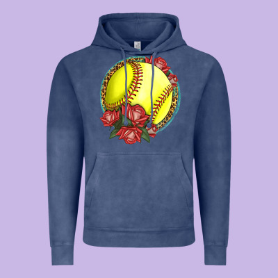 Western Softball With Roses Vintage Hoodie Designed By Lillyallendesigns