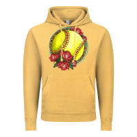 Vintage Mustard Western Softball With Roses Vintage Hoodie - LillyAllenDesigns