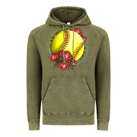 Vintage Olive Western Softball With Roses Vintage Hoodie - LillyAllenDesigns