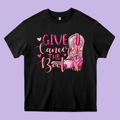 Give Cancer The Boot Heavy Core Tee Designed By Maliassmallbusiness