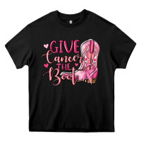 Black give cancer the boot Heavy Core Tee - MaliasSmallBusiness