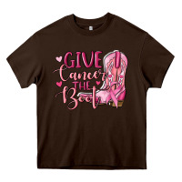 Chocolate Brown give cancer the boot Heavy Core Tee - MaliasSmallBusiness