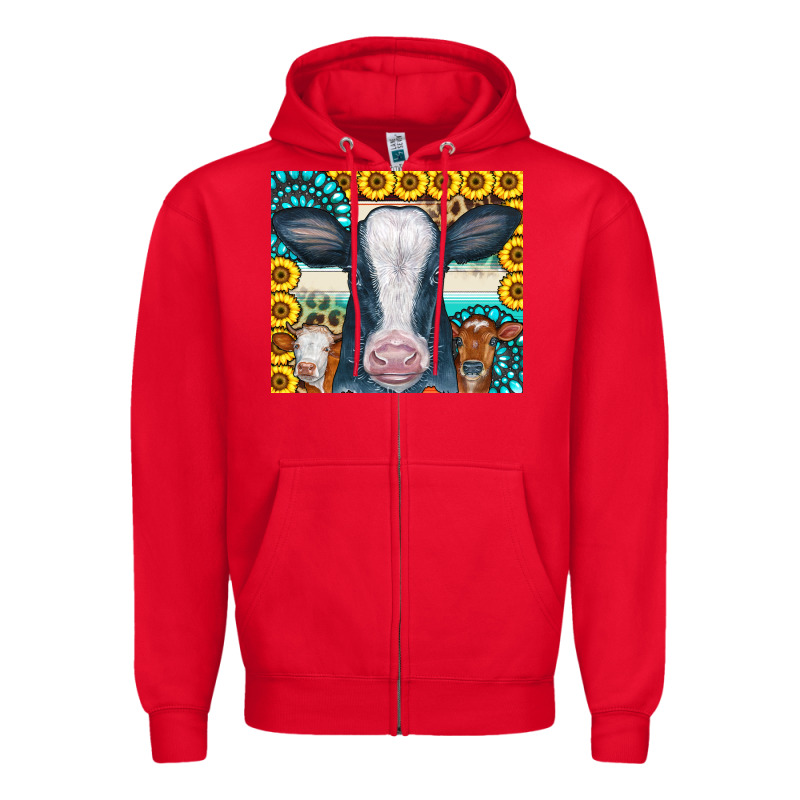 Cows Gemstone Sunflowers Tumbler Zipper Hoodie by CowCowDesign | Teevron