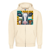Sandshell Cows Gemstone Sunflowers Tumbler Zipper Hoodie - CowCowDesign