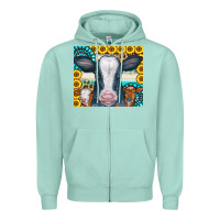 Seafoam Cows Gemstone Sunflowers Tumbler Zipper Hoodie - CowCowDesign