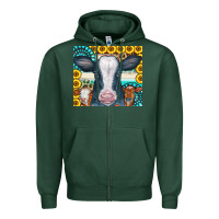 Sports Green Cows Gemstone Sunflowers Tumbler Zipper Hoodie - CowCowDesign