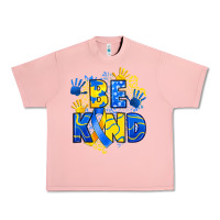 Salmon down syndrome be kind Urban Heavy Tee - Artiststas