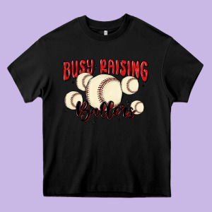 Busy Raising Ballers Heavy Core Tee Designed By Maliassmallbusiness