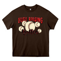 Chocolate Brown busy raising ballers Heavy Core Tee - MaliasSmallBusiness