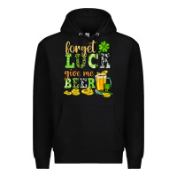 Black St. Patrick's Forget luck give me beer Premium Hoodie - OliviaCreatesArt