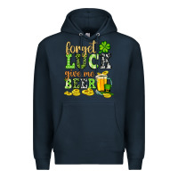 Navy St. Patrick's Forget luck give me beer Premium Hoodie - OliviaCreatesArt