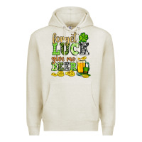 Oatmeal Heather St. Patrick's Forget luck give me beer Premium Hoodie - OliviaCreatesArt
