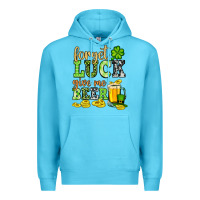 Ocean Blue St. Patrick's Forget luck give me beer Premium Hoodie - OliviaCreatesArt