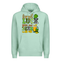 Seafoam St. Patrick's Forget luck give me beer Premium Hoodie - OliviaCreatesArt