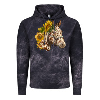 Cloud Black appaloosa horse with sunflowers Vintage Hoodie - LillyAllenDesigns