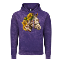 Cloud Purple appaloosa horse with sunflowers Vintage Hoodie - LillyAllenDesigns