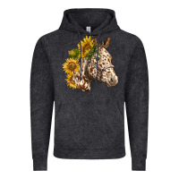 Vintage Black appaloosa horse with sunflowers Vintage Hoodie - LillyAllenDesigns