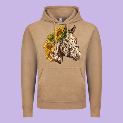 Appaloosa Horse With Sunflowers Vintage Hoodie Designed By Lillyallendesigns