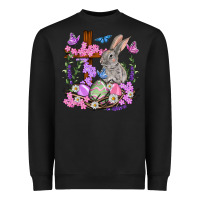 Black Easter eggs and Bunny with Cross Easter Day Heavyweight Sweatshirt - HowdyJamesFarm