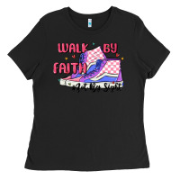 Black walk by faith Ladies Tee - MaliasSmallBusiness