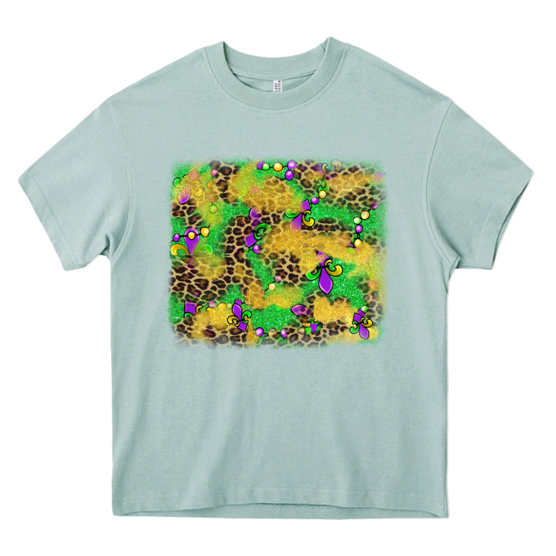 Mardi Gras Fleur De Lis And Leopard Background Heavy Core Tee by AdoDesignShop | Teevron