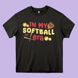 In My Softball Era Heavy Core Tee Designed By Maliassmallbusiness