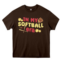 Chocolate Brown in my softball era Heavy Core Tee - MaliasSmallBusiness