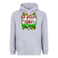 Heather Grey no place like home baseball Heavyweight Hoodie - BundleAndBundleShop